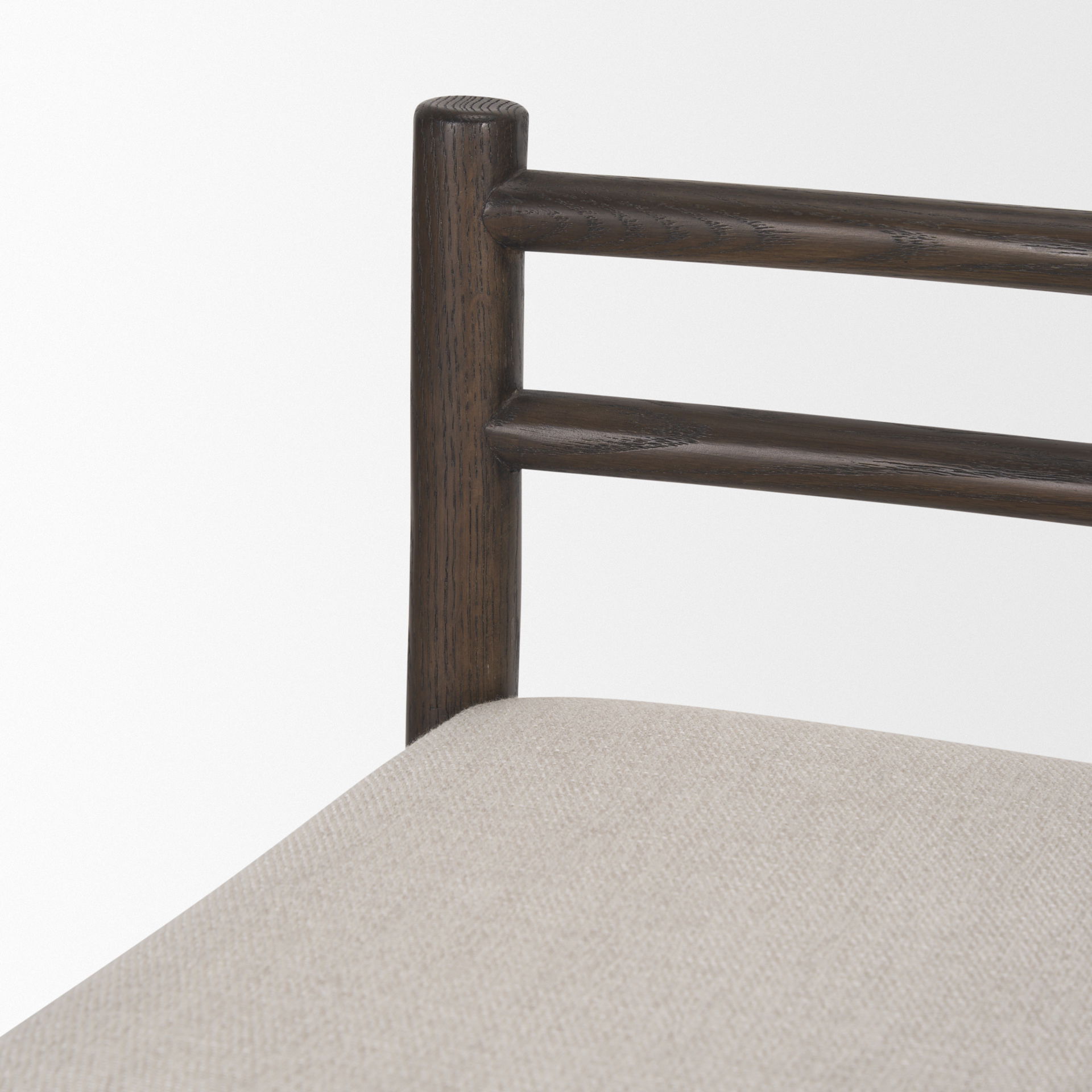 Sam Dark Brown Wood with Cream Fabric Counter Stool large image 