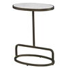 Jessenia White Marble Accent Table, Furniture by Uttermost, 18" width x 23" height x 12" depth thumbnail 4