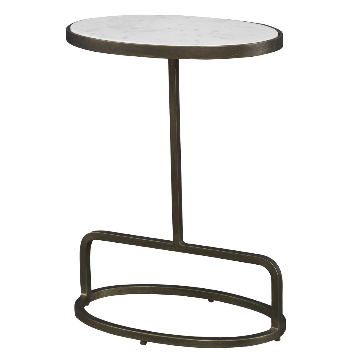 Jessenia White Marble Accent Table, Side & End Table by Uttermost, 18" width x 23" height x 12" depth View 4