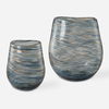 Aurora Swirl Glass Vases, S/2 thumbnail 0