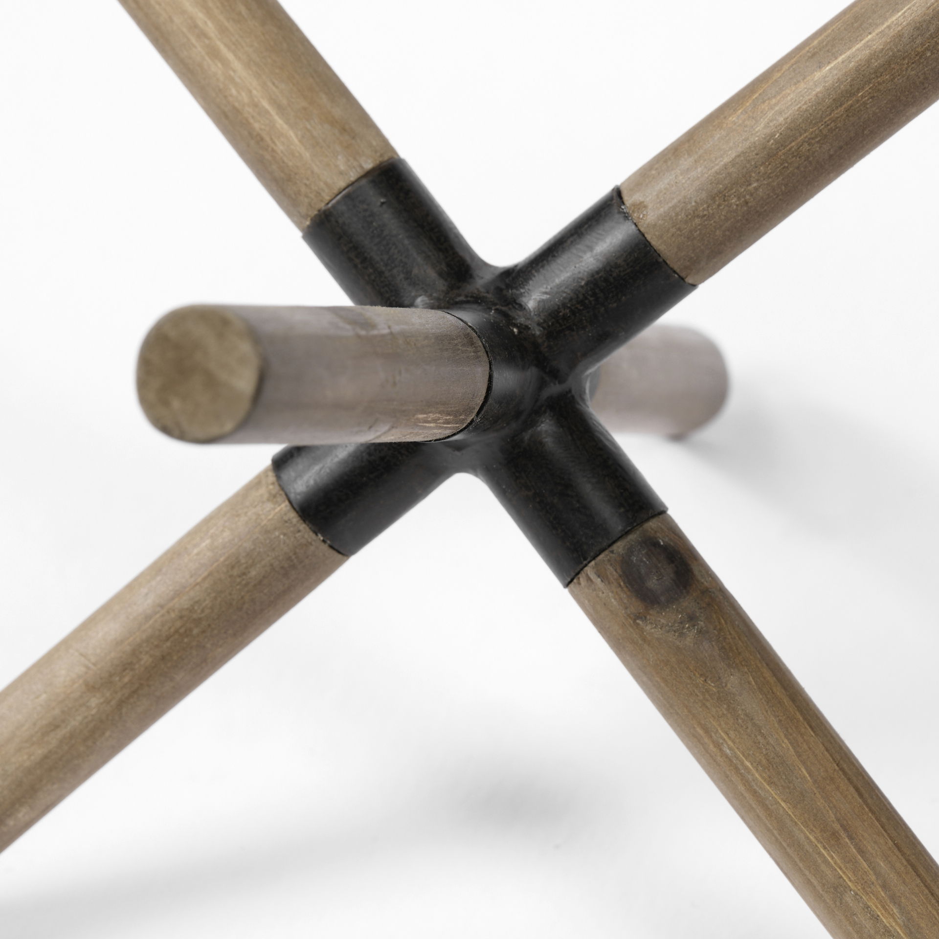 Stuhrling II (Large) 9L x 9W Brown Wood with Black Metal Jack, Decorative Object by Mercana, 9.45" length x 9.45" width x 5.91" height View 7