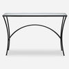 Alayna Black Metal & Glass Console Table thumbnail 0