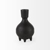 Cyrus Black Spherical Vase with Flute Decorative Object, by Mercana, 5.12" length x 3.94" width x 7.48" height thumbnail 5