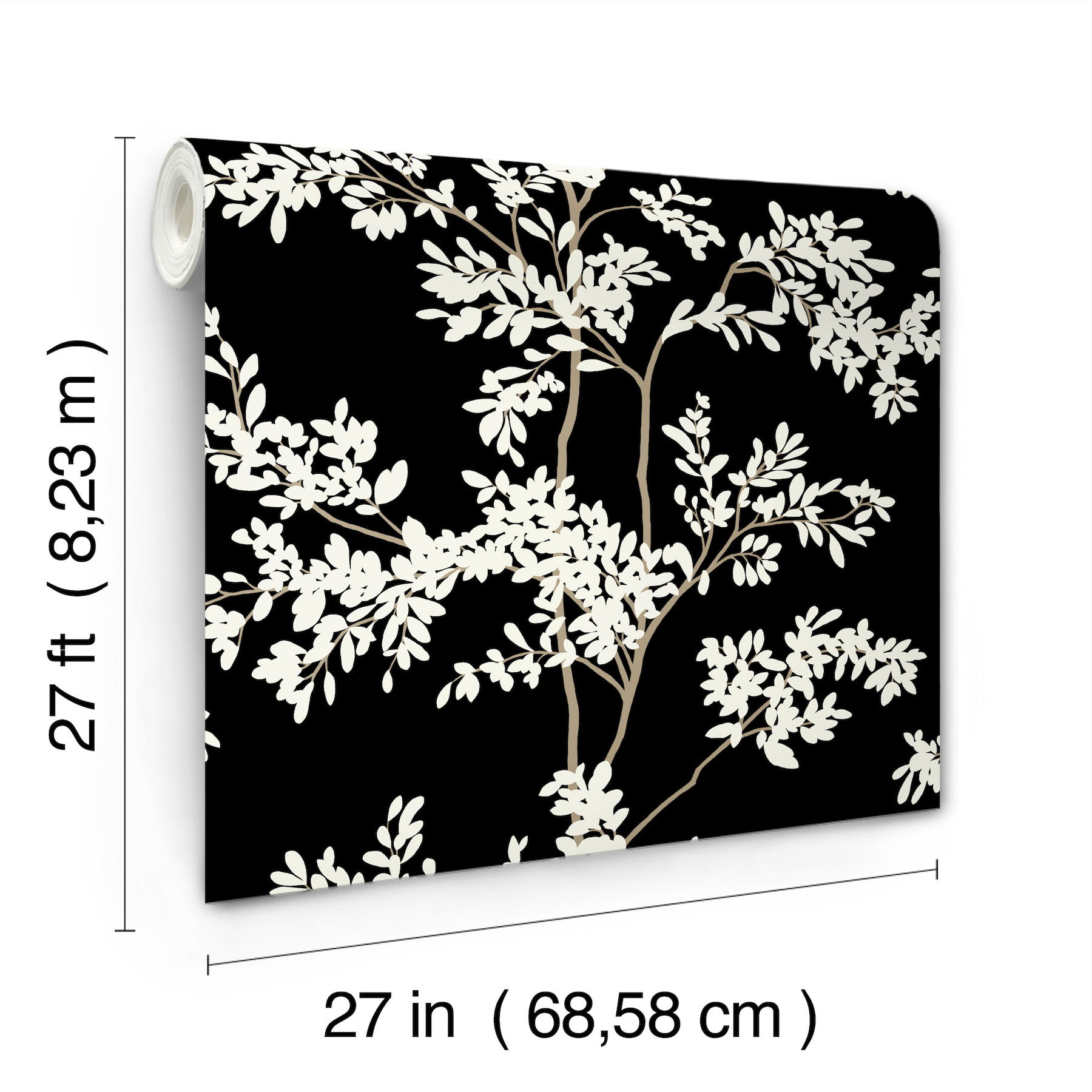 Lunaria Silhouette Black & White Wallpaper large image 