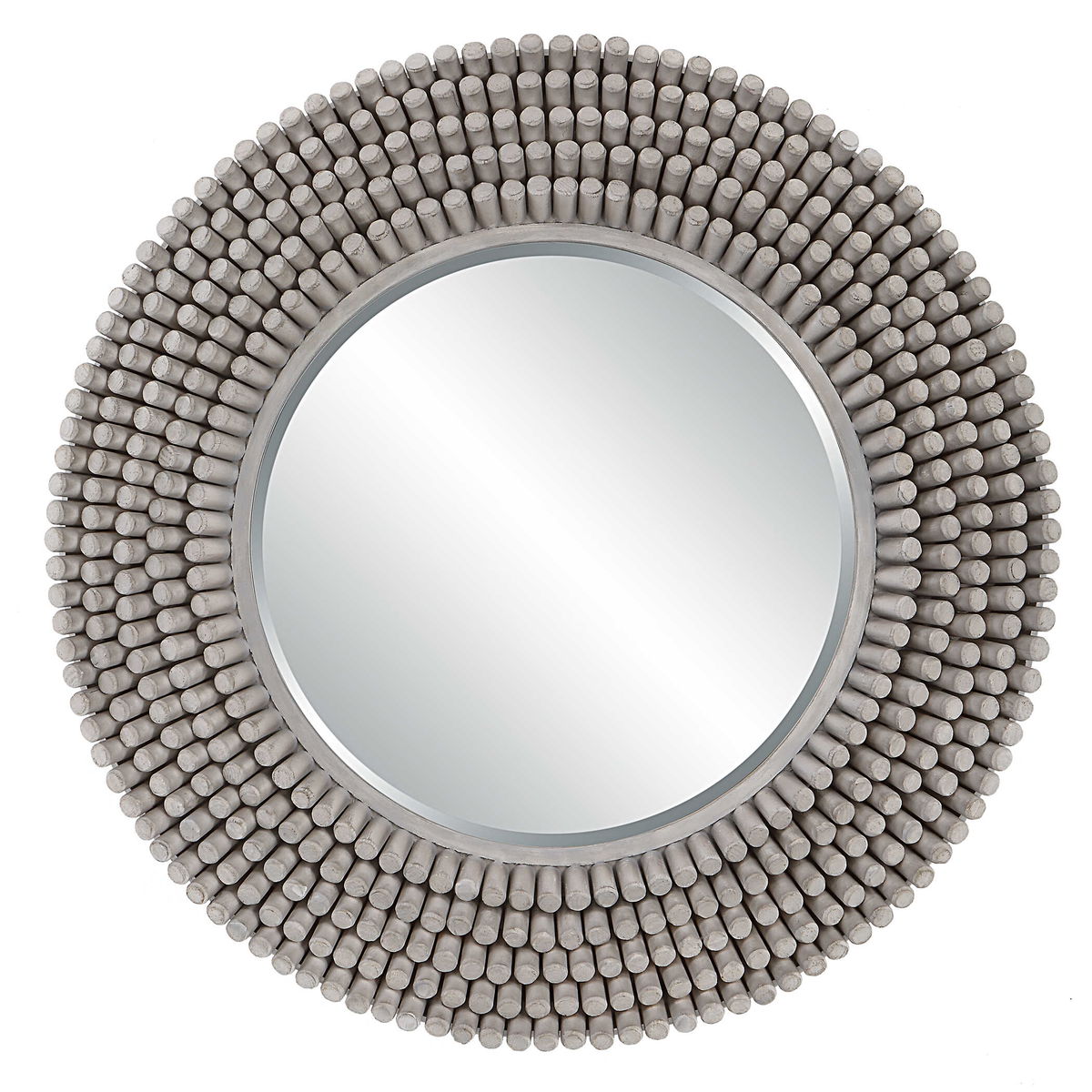 PORTSIDE ROUND MIRROR, GRAY, by Uttermost, 39.75" width x 39.75" height x 3" depth View 1