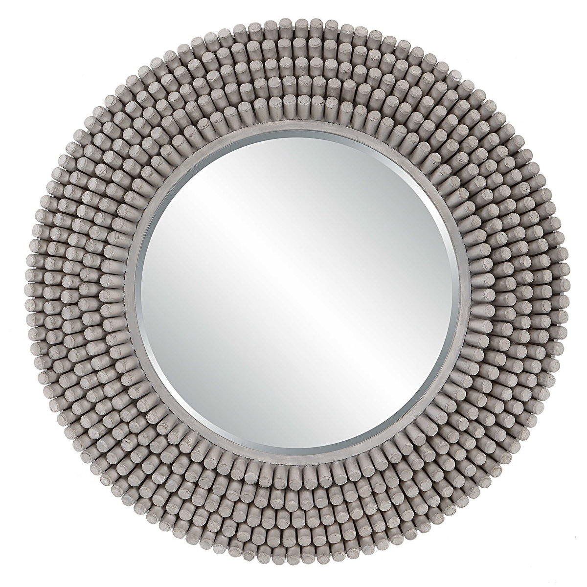 PORTSIDE ROUND MIRROR, GRAY, by Uttermost, 39.75" width x 39.75" height x 3" depth View 1
