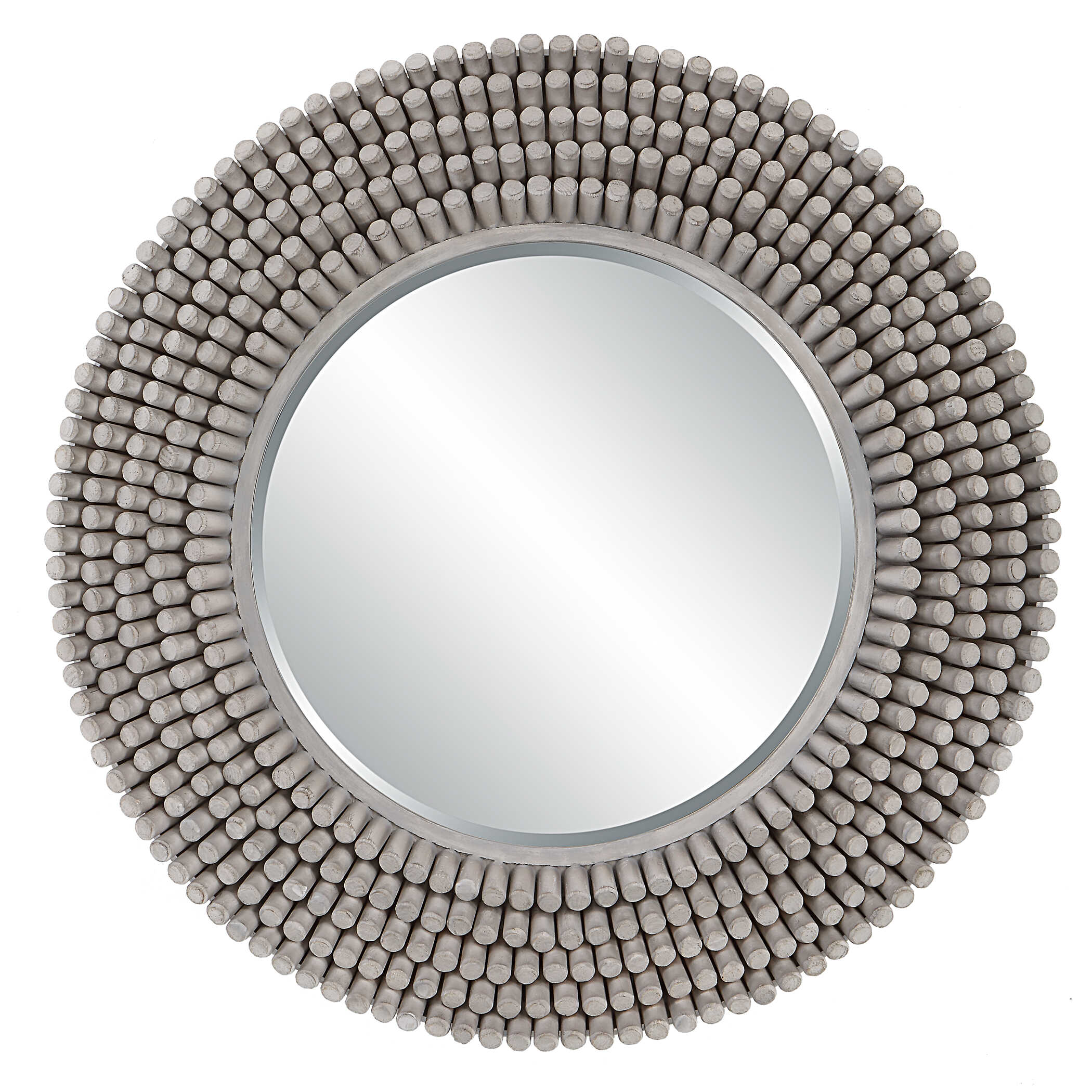 Portside Round Gray Mirror, by Uttermost, 39.75" width x 39.75" height x 3" depth View 1