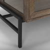 Arelius 49.5'L Rectangular Glass-Top Medium Brown Wood with Black Metal Base Display Coffee Table, by Mercana, 49.5" length x 29" width x 15" height thumbnail 10