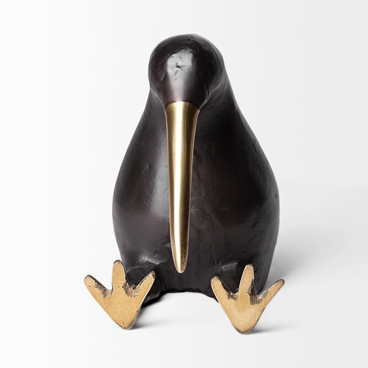 Dodo Kiwi 7L x 4W Black Cast Aluminum Mauritian Bird Sculpture, Decorative Object by Mercana, 6.75" length x 4.25" width x 6.75" height View 6