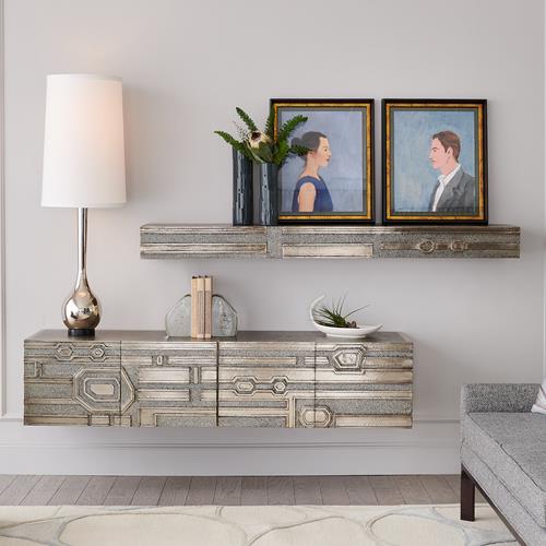 Abstract Block Floating ShelfNickel, by Global Views, 6' width x 6" height View 2
