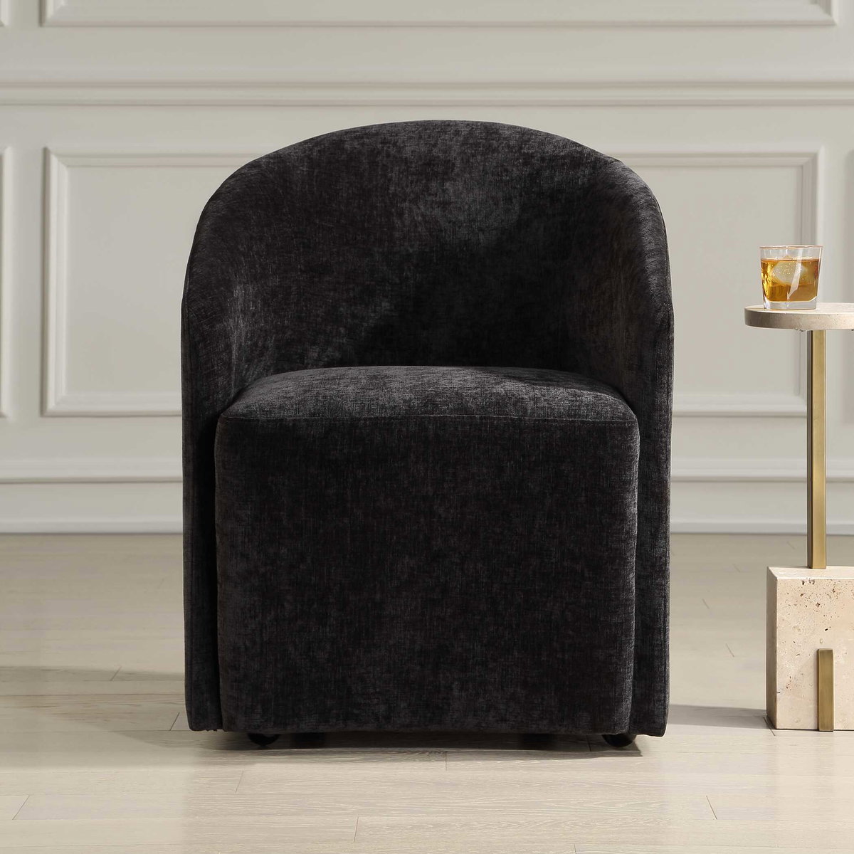 Harbor Charcoal Dining Chair, by Uttermost, 24.5" width x 32.5" height x 25.5" depth View 2