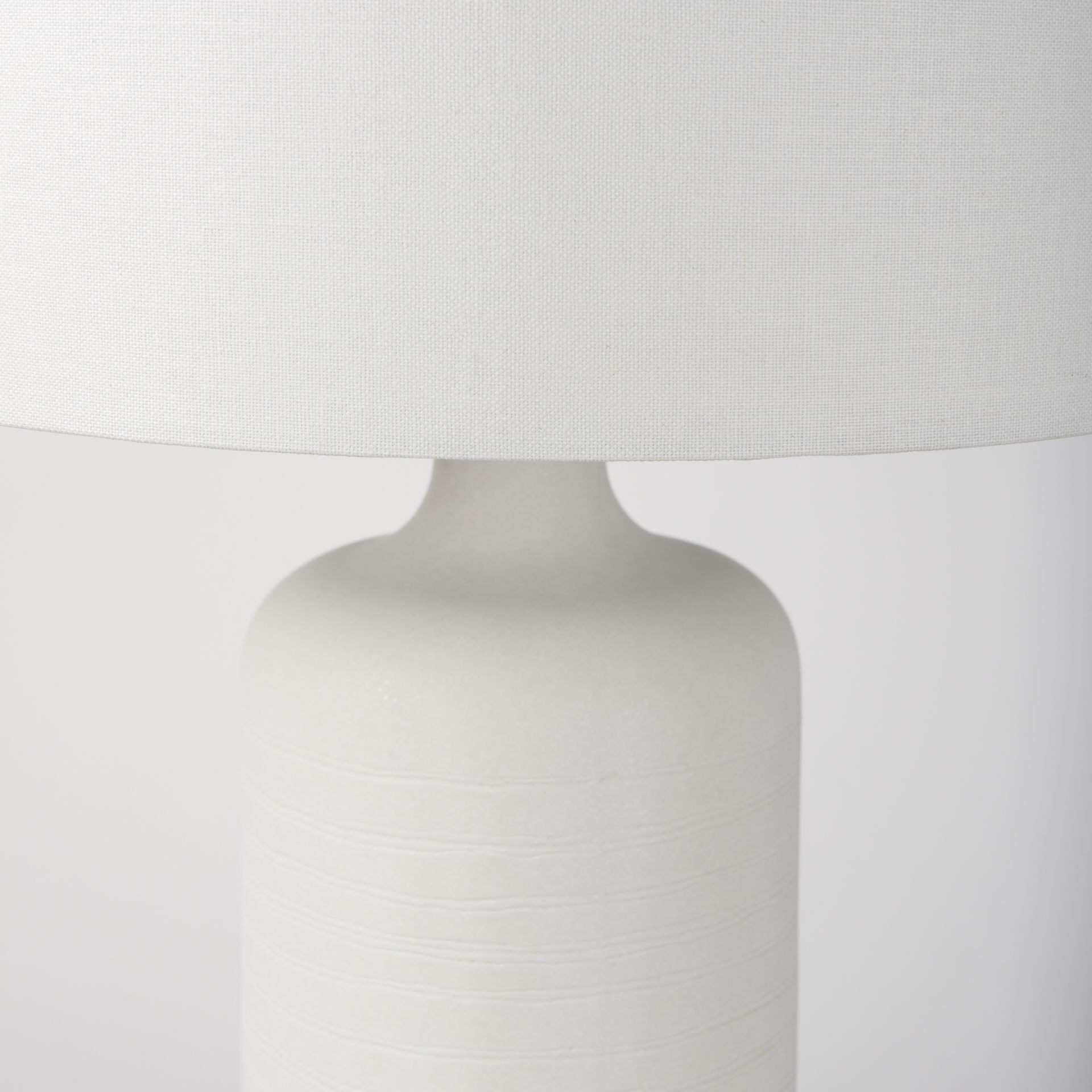 Melanie  White Shade with White Base Table Lamp large image 