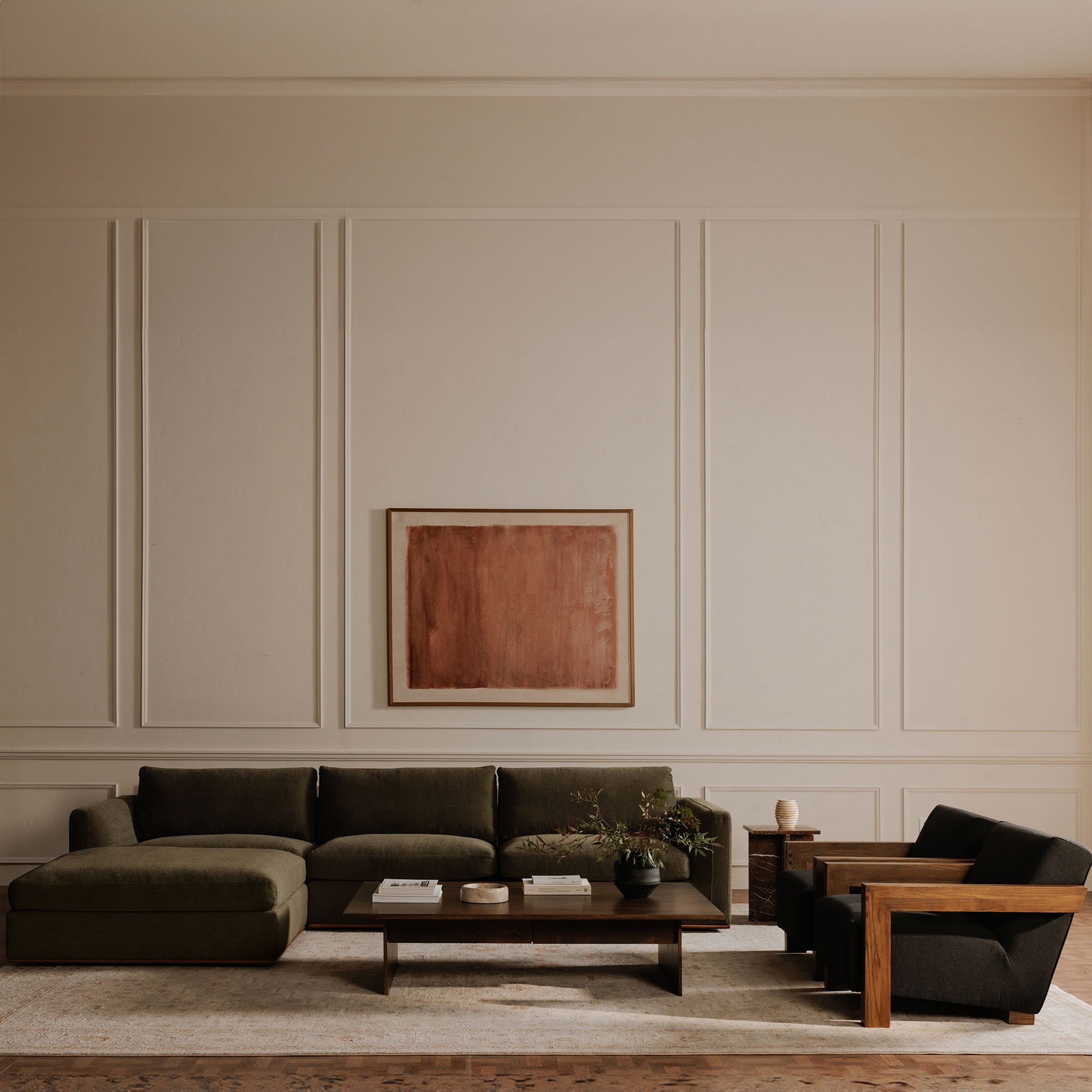 Rue Lounge Modular Sectional Deep Green large image 