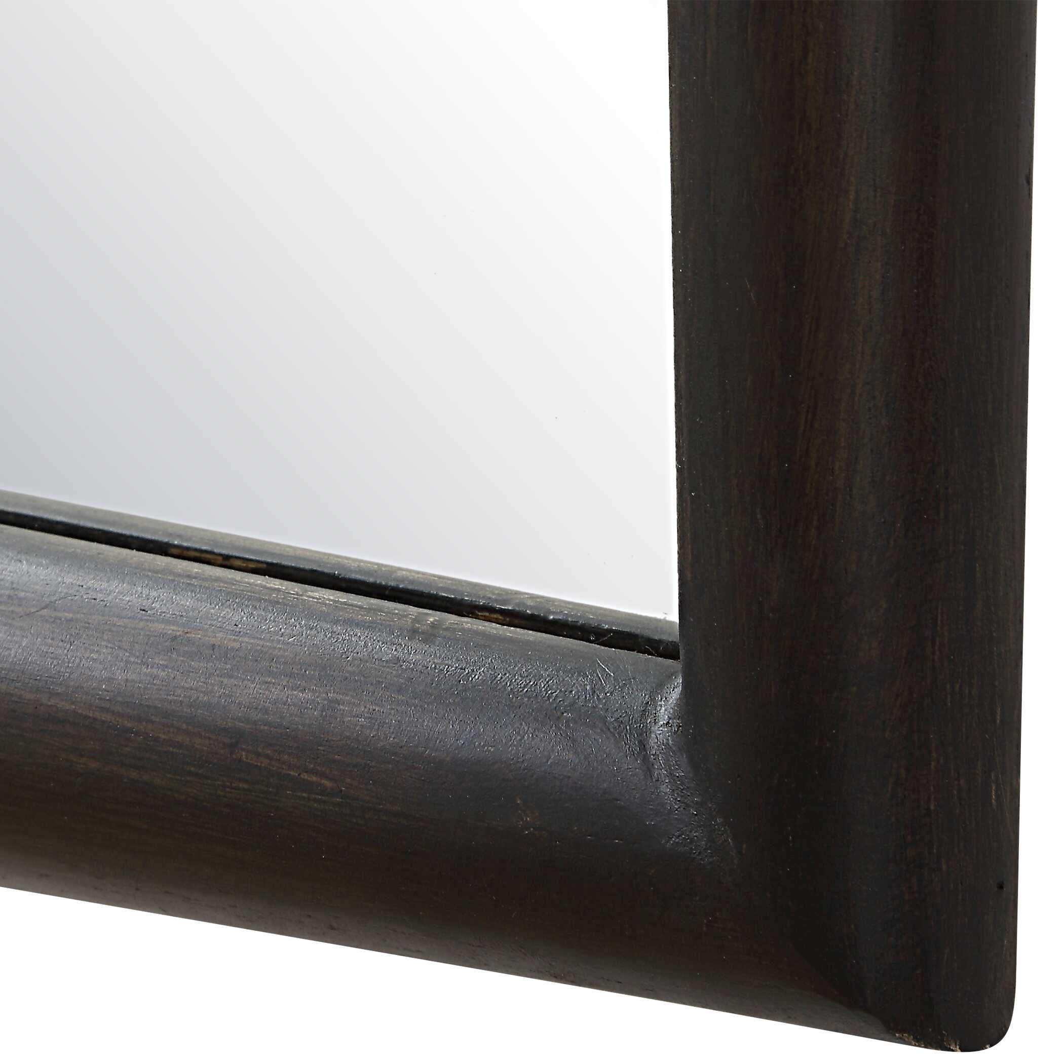 Larkin Dark Wood & Brass Mirror large image 