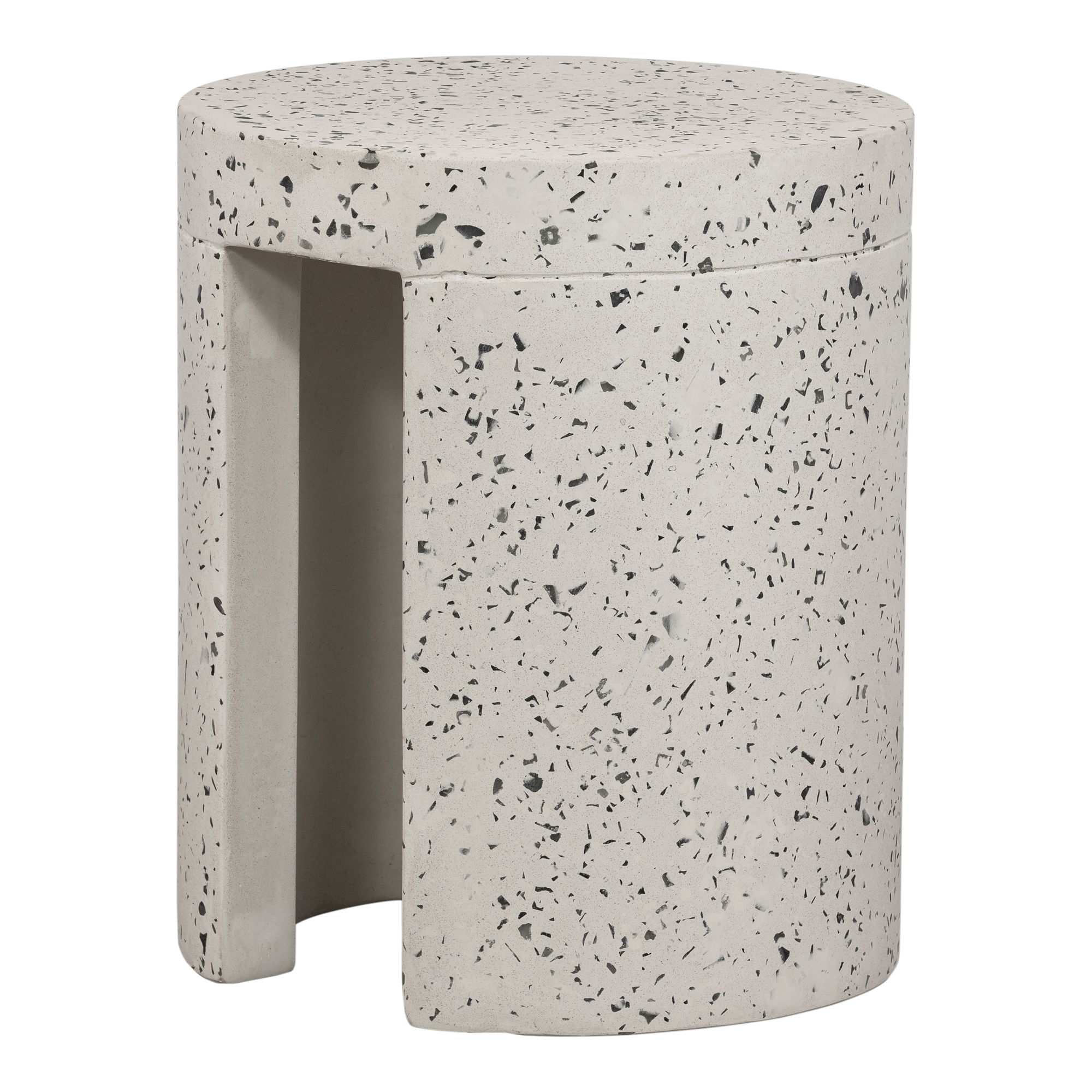 Lyon Outdoor Stool White Terrazzo, Outdoor Chair by Moe's Home, 1'3" width x 1'5.7" height x 1'3" depth View 2