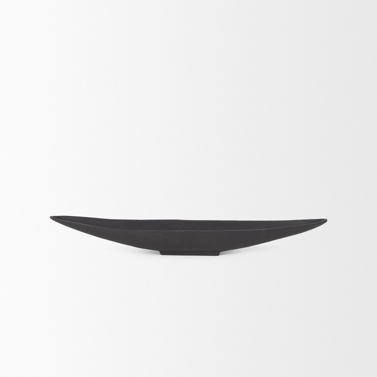 Piero Small Matte Black Metal Decorative Bowl, by Mercana, 31.5" length x 5" width x 4" height View 4