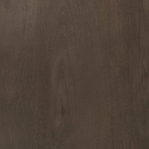Faye 48" Round Dining Table | Med Brown Wood & Antique Nickel Metal | Seats 4