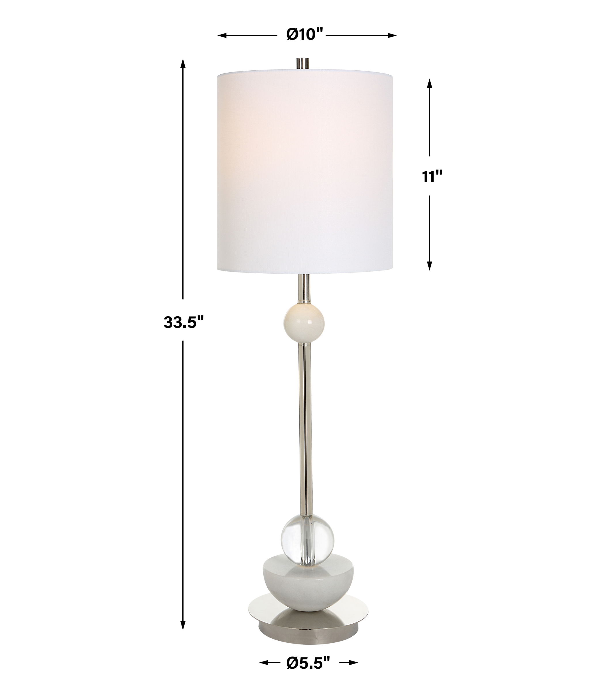 Exposition Nickel Buffet Lamp large image 