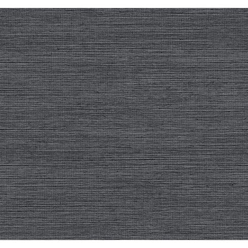 Shining Sisal Grasscloth Black Metallic Wallpaper