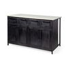 Fieri Solid Iron Black Body White Marble Top Four Drawer Kitchen Island thumbnail 0