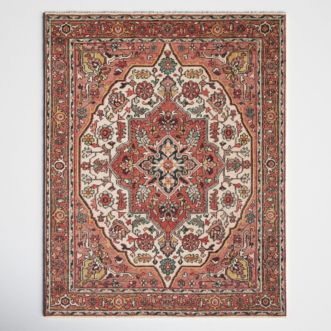 Wilkes Hand-Knotted Wool Red/Beige Area Rug large image 