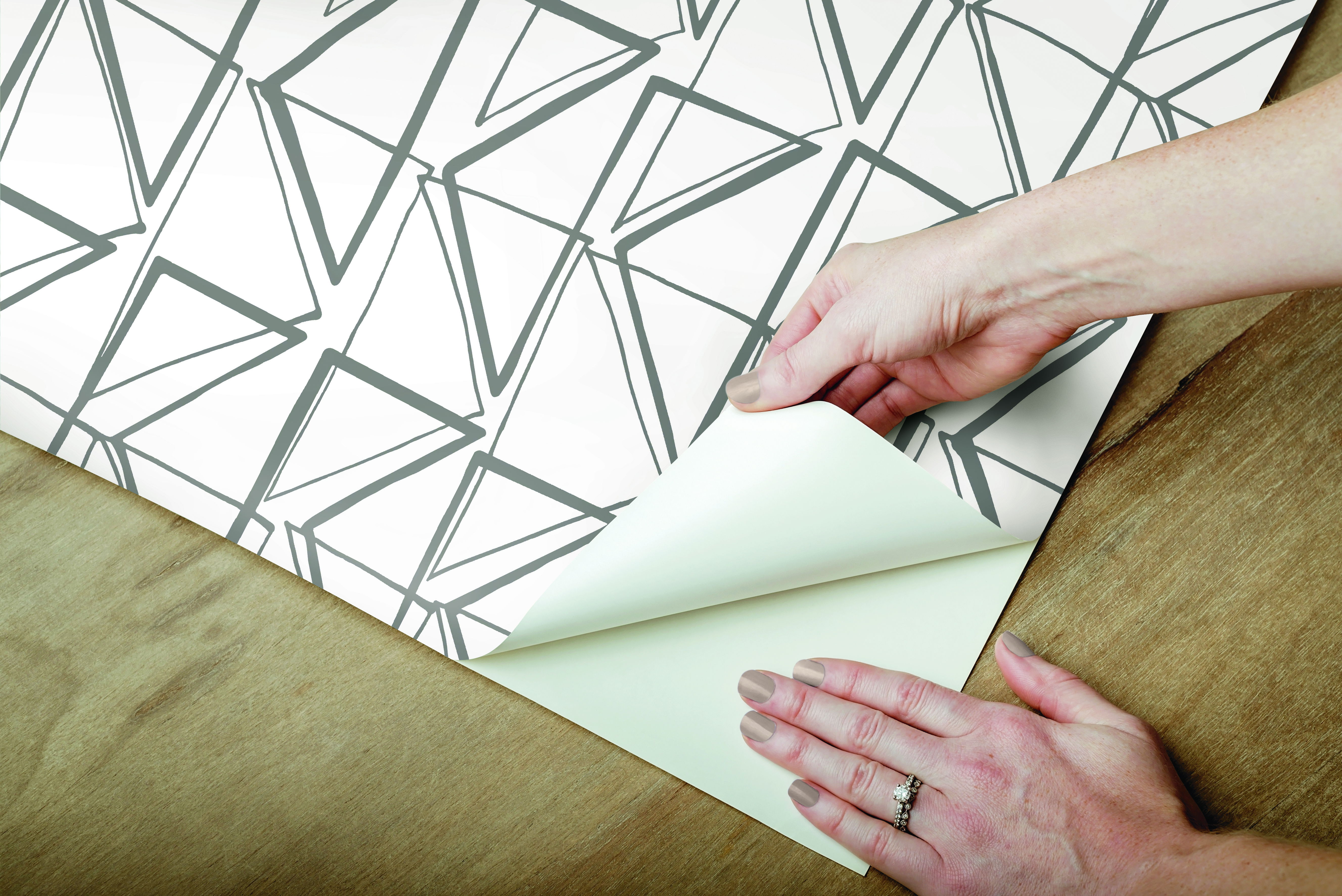 Love Triangles Grey Peel & Stick Wallpaper, by York Wall, 20' length x 1'8.5" width x 0.02" depth View 5