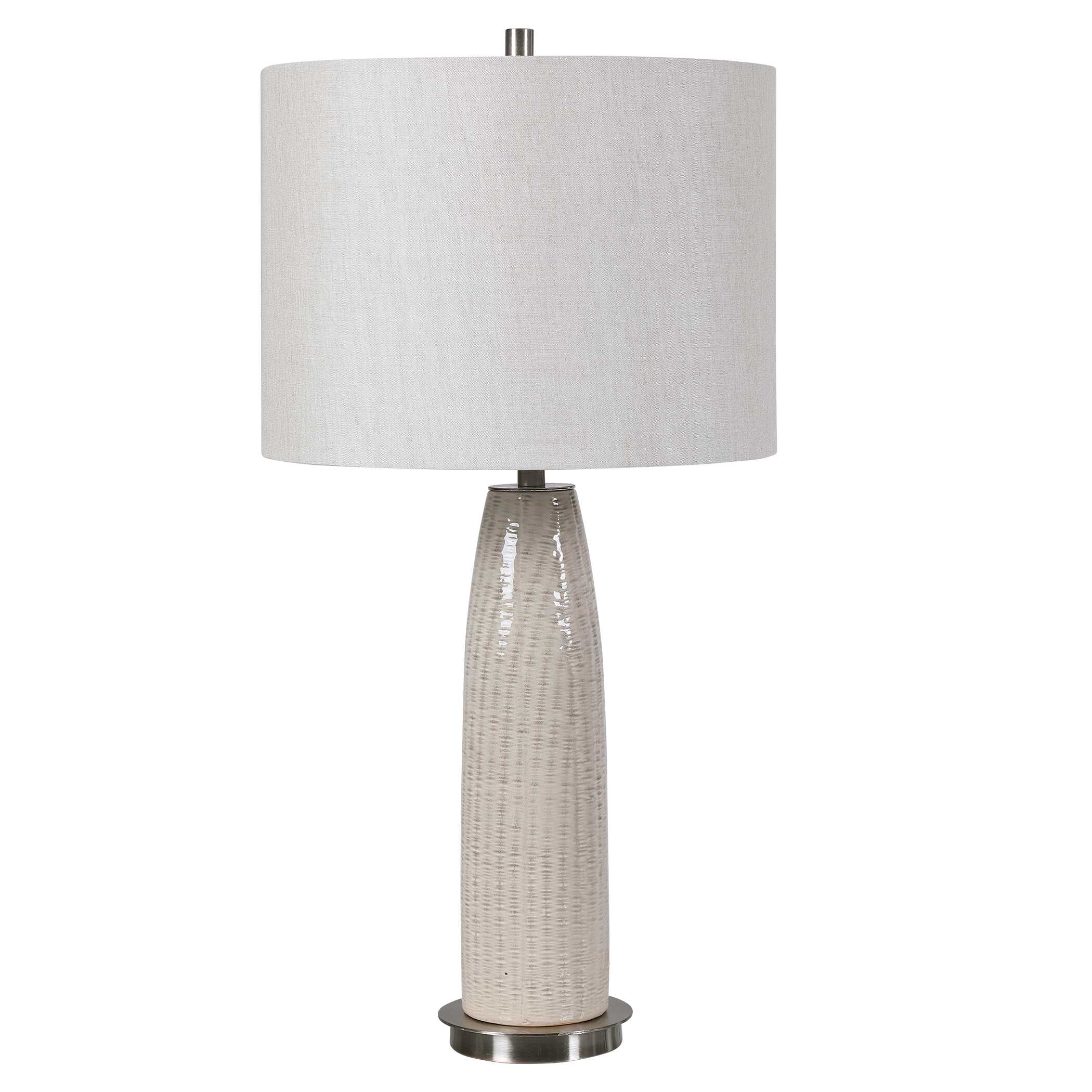 Delgado Light Gray Table Lamp, by Uttermost, 14" width x 27" height x 14" depth View 5