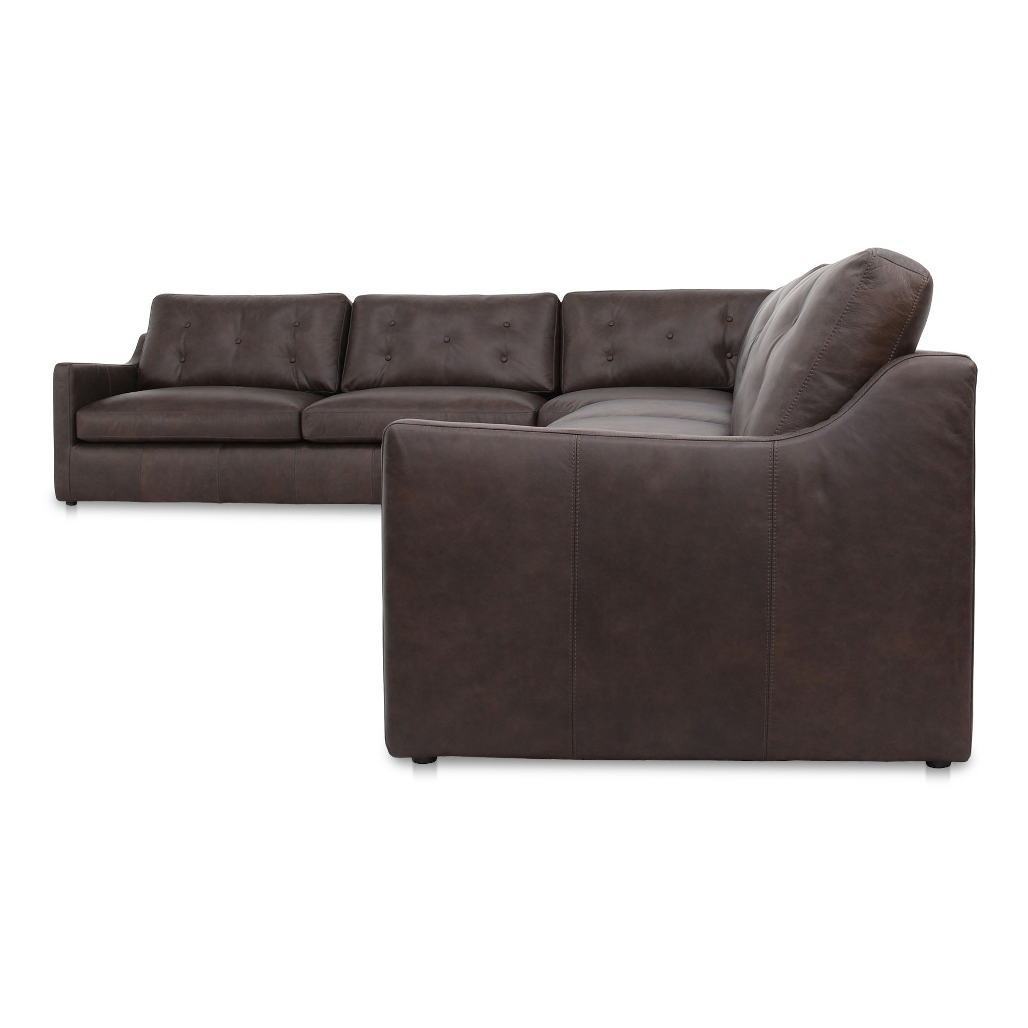 Thurlow Corner Modular Sectional Espresso Brown Leather large image 