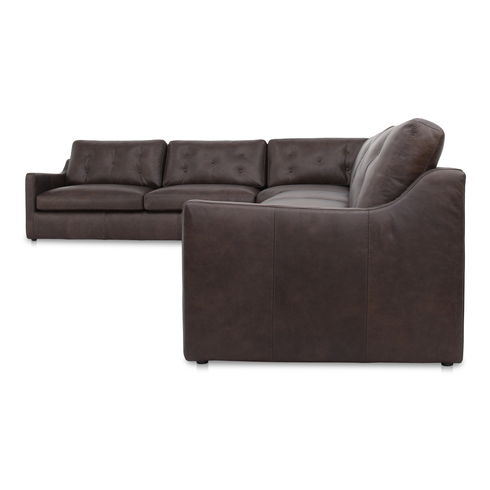 Thurlow Corner Modular Sectional Espresso Brown Leather