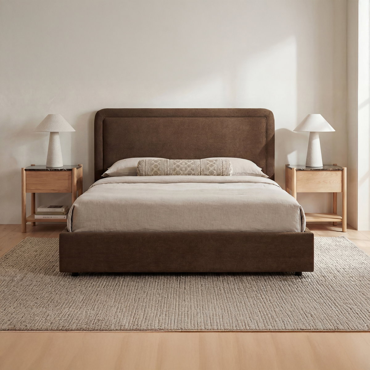 Simon Queen Storage Bed Brown, by Moe's Home, 6'2.8" width x 4'3.18" height x 7'4.98" depth View 7