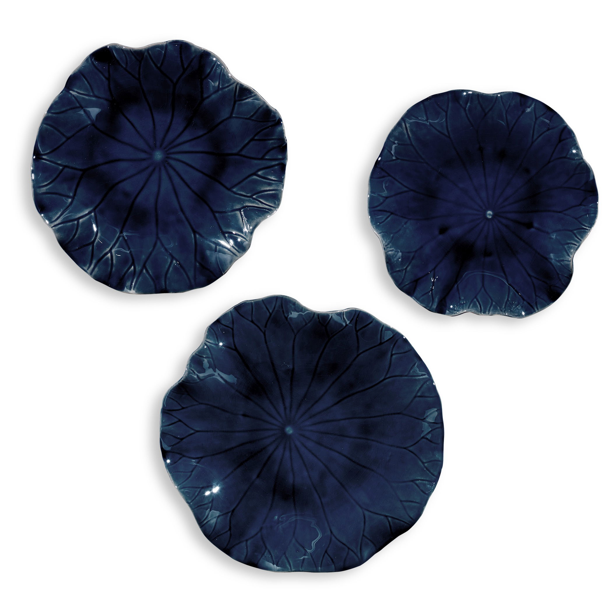 Abella Blue Ceramic Wall Decor, S/3 large image 