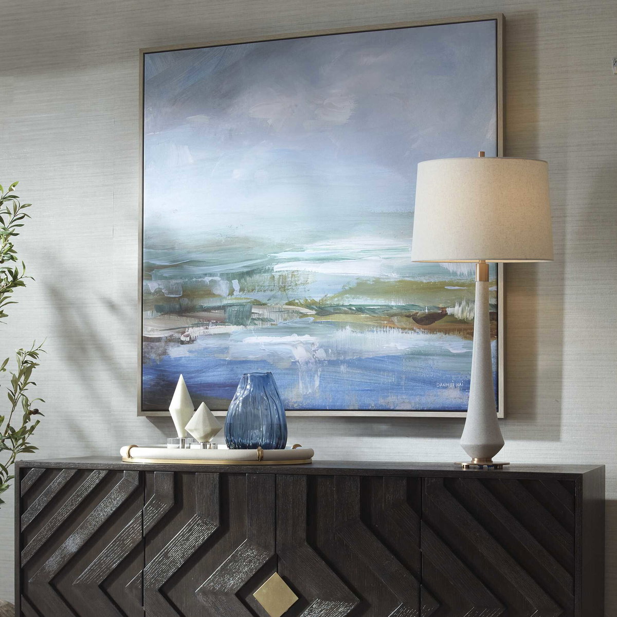 Lush Valley Framed Canvas, Painting by Uttermost, 49.5" width x 49.5" height x 2" depth View 4