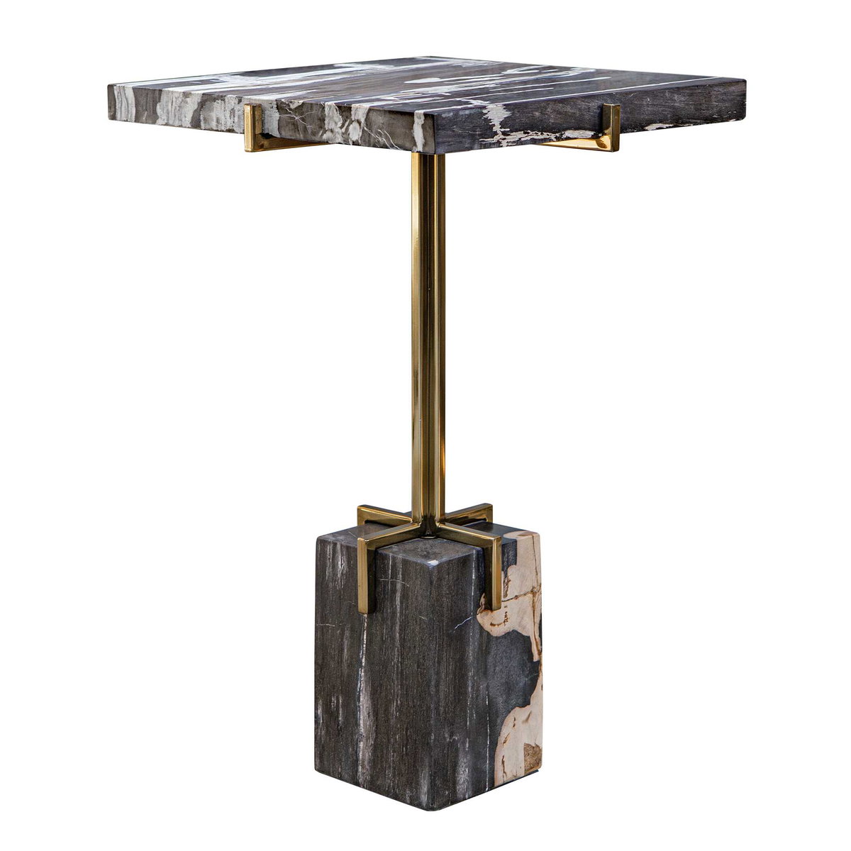 Rowman Petrified Wood Accent Table, Side & End Table by Uttermost, 14.9" width x 22.44" height x 14.9" depth View 5