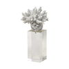 Isla (Large) 5L x 5W White Replica Resin Coral On Clear White Glass, Decorative Object by Mercana, 4.72" length x 4.72" width x 10.43" height thumbnail 1
