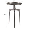Kenna Nickel Accent Table, Side & End Table by Uttermost, 16" width x 25" height x 16" depth thumbnail 3