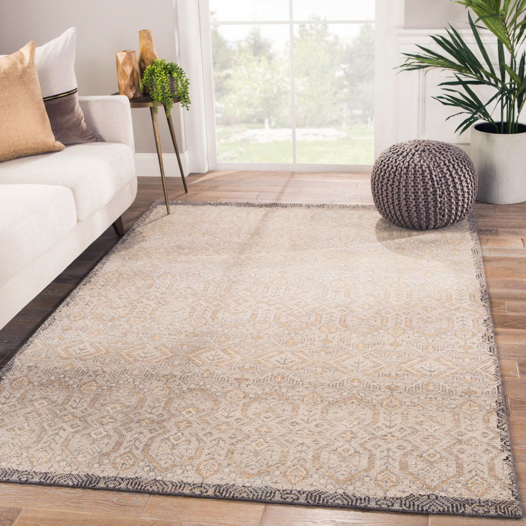 Orson Hand-Knotted Tribal Gray/ Gold Area Rug (5'X8') large image 