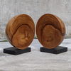 Teak And Noir Bookends Set/2, Decorative by Uttermost, 8" width x 9" height x 8" depth thumbnail 4