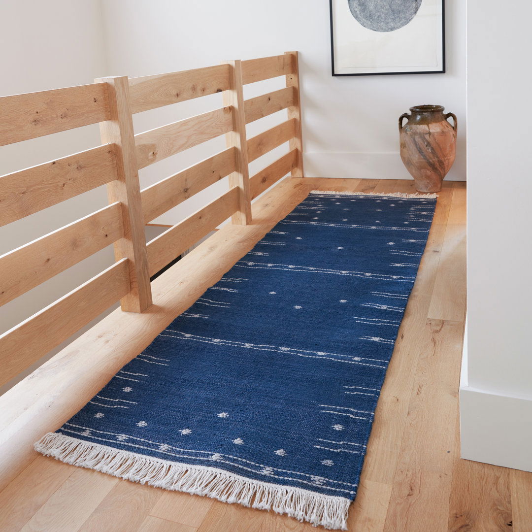 Calli Indoor/ Outdoor Geometric Blue/ White Area Rug large image 