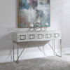 Abaya White Console Table, by Uttermost, 54" width x 32" height x 14" depth thumbnail 2