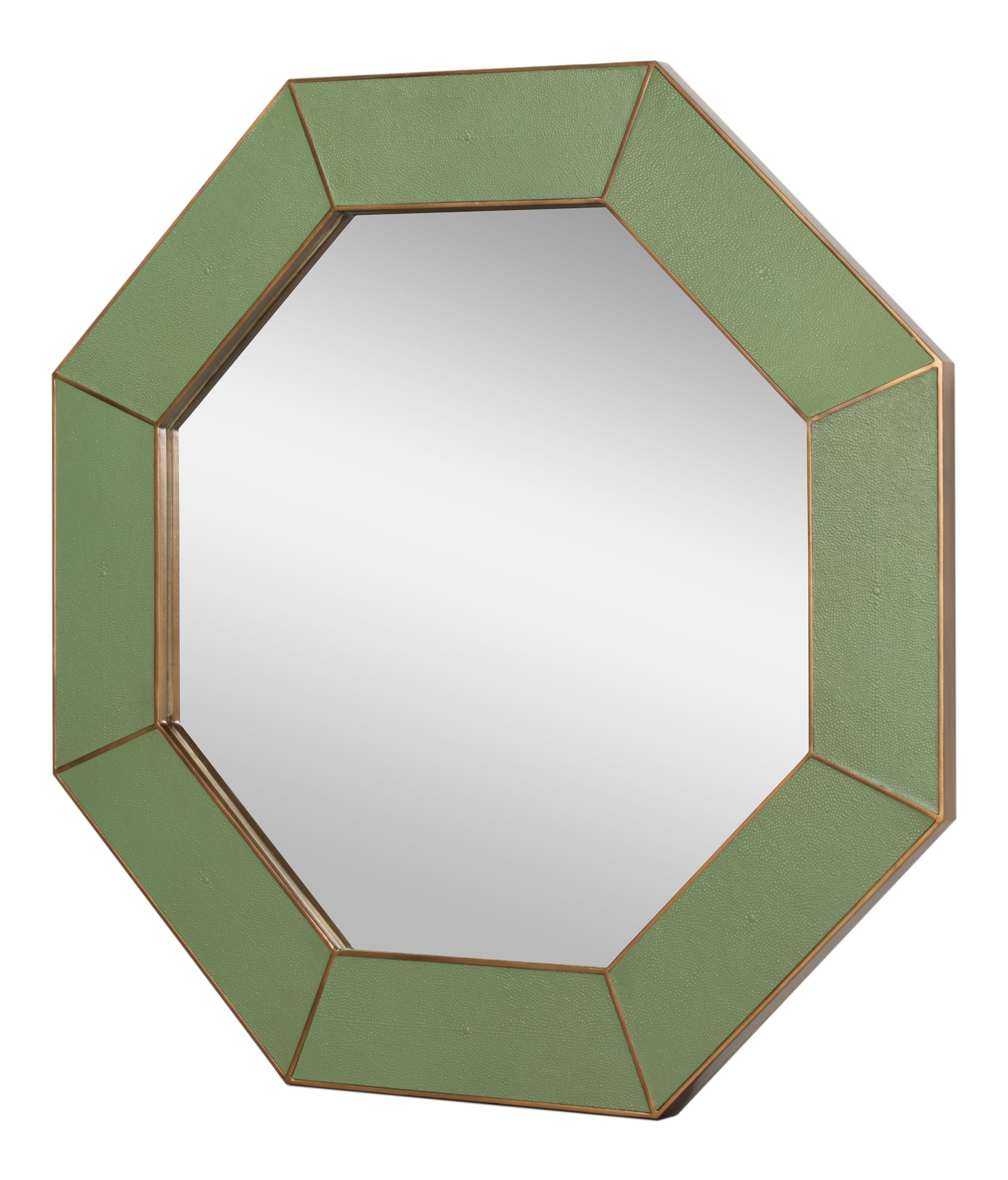Eleanor Mirror,Shagreen,Watercress, by Sarreid, 32" length x 1" width x 32" height View 2