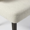 Niles Wingback Dining Side Chair | Cream Fabric with Dark Brown Wooden, Dining Chair by Mercana, 21.65" length x 25" width x 31.89" height thumbnail 13