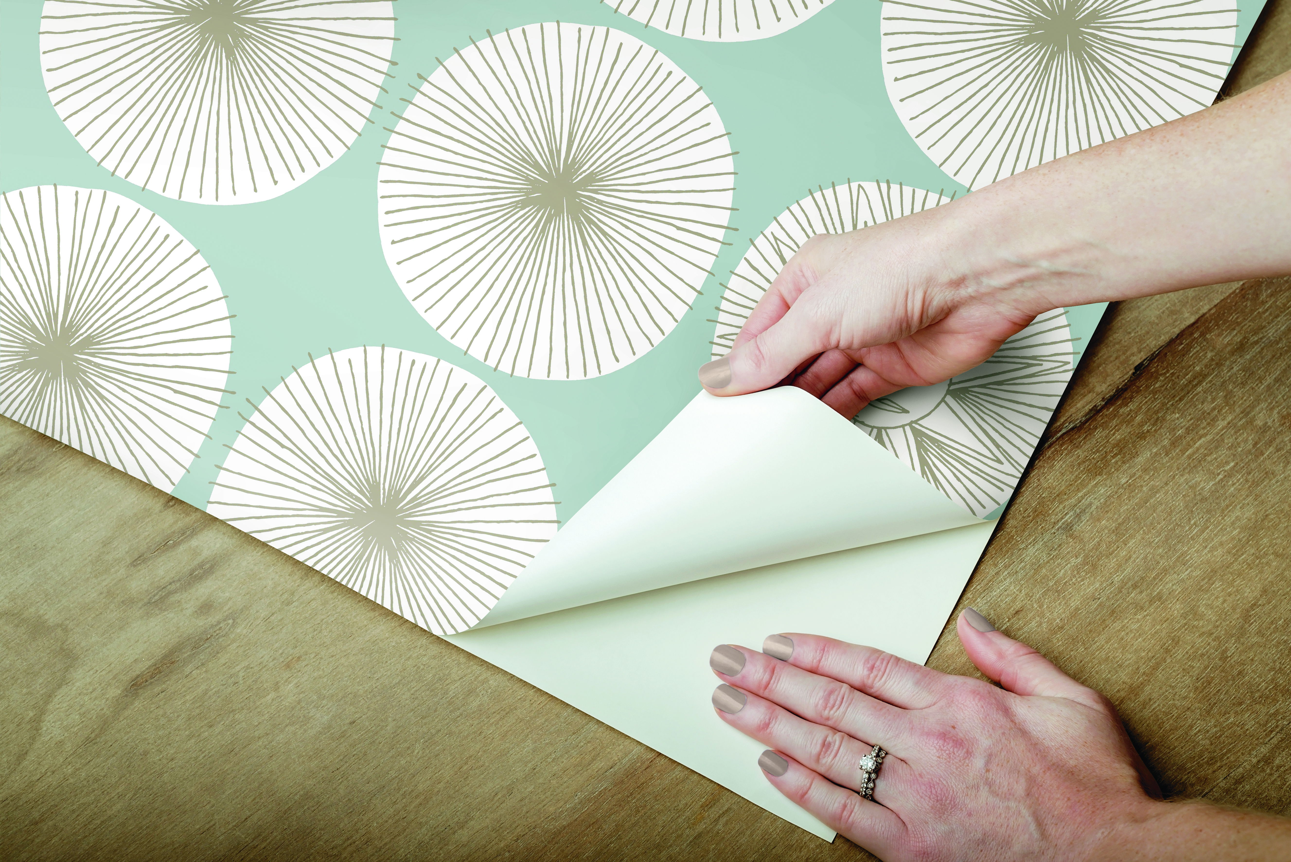 Soho Starburst Light Blue Peel & Stick Wallpaper large image 