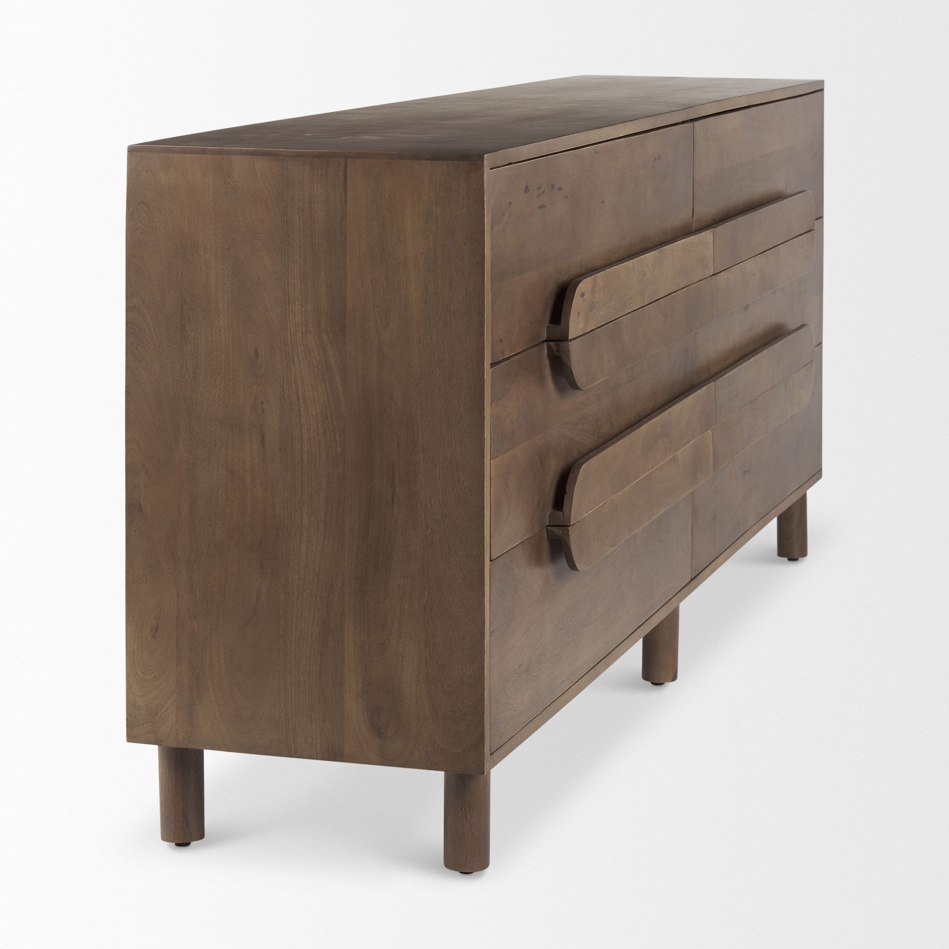 Astrid 71L x 17W x 30.3H Medium Brown Solid Wood 6 Drawer Sideboard, Sideboards & Buffet by Mercana, 71" length x 17" width x 30.25" height View 8