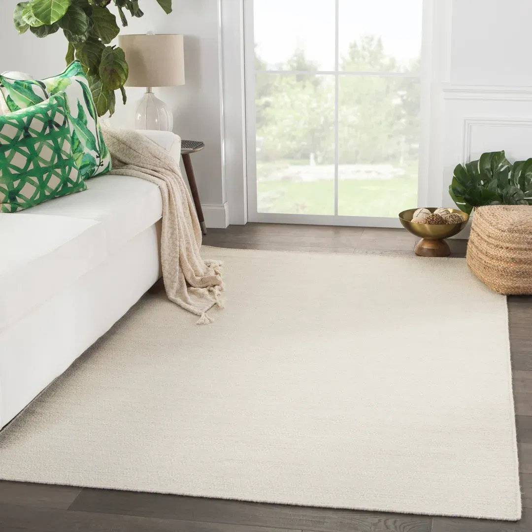 Jaipur Living Eulalia Handmade Geometric Cream Ivory Area Rug large image 