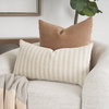 Jace 16x28 Cream with Beige Stripe Lumbar Decorative Pillow Cover, by Mercana, 14" length x 26" width x 0.2" height thumbnail 3