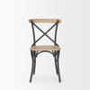 Etienne Cross Back Dining Side Chair | Light Brown Wood with Iron, Dining Chair by Mercana, 20.5" length x 19.5" width x 35.5" height thumbnail 4