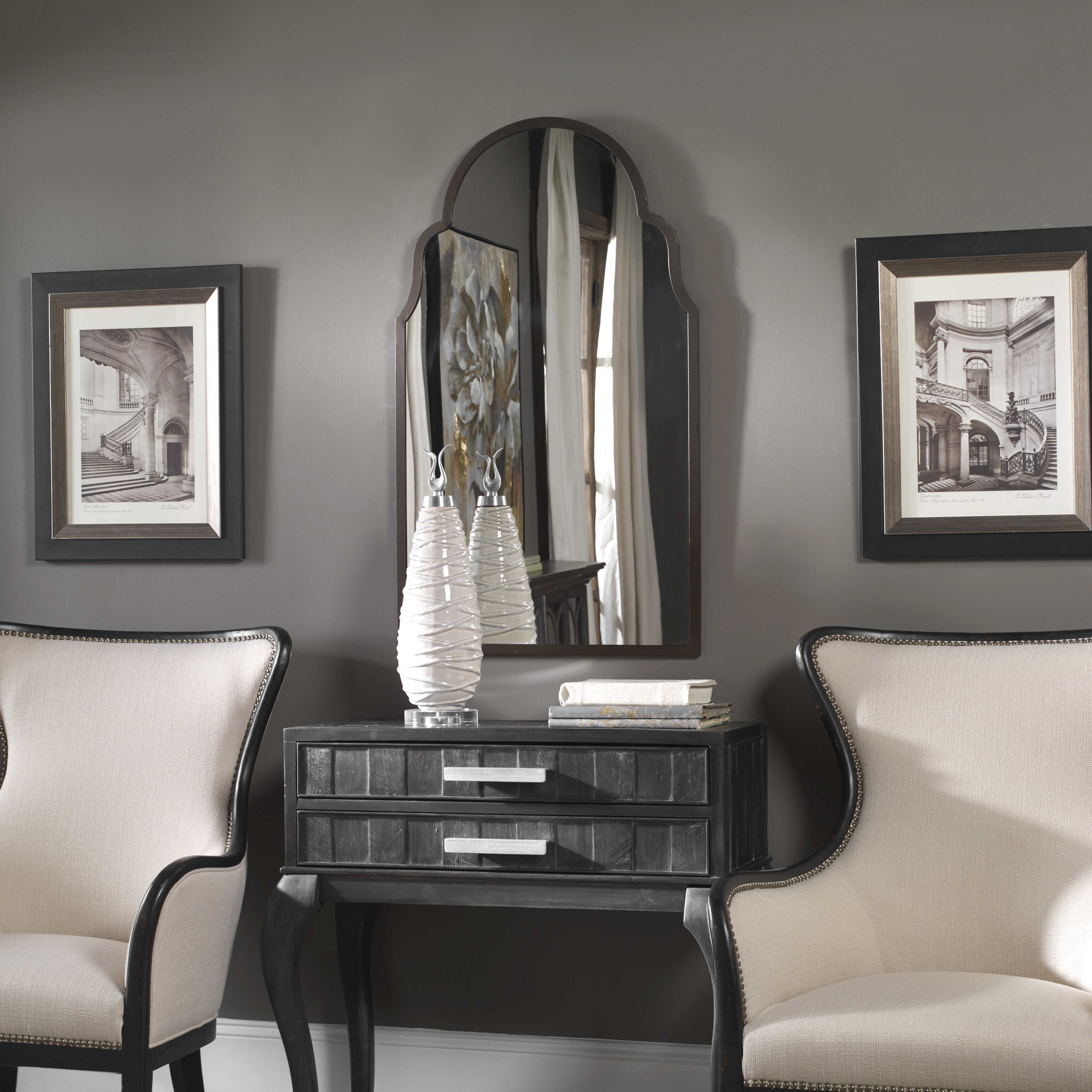 Brayden Arch Metal Mirror, by Uttermost, 24.25" width x 40.75" height x 1" depth View 2