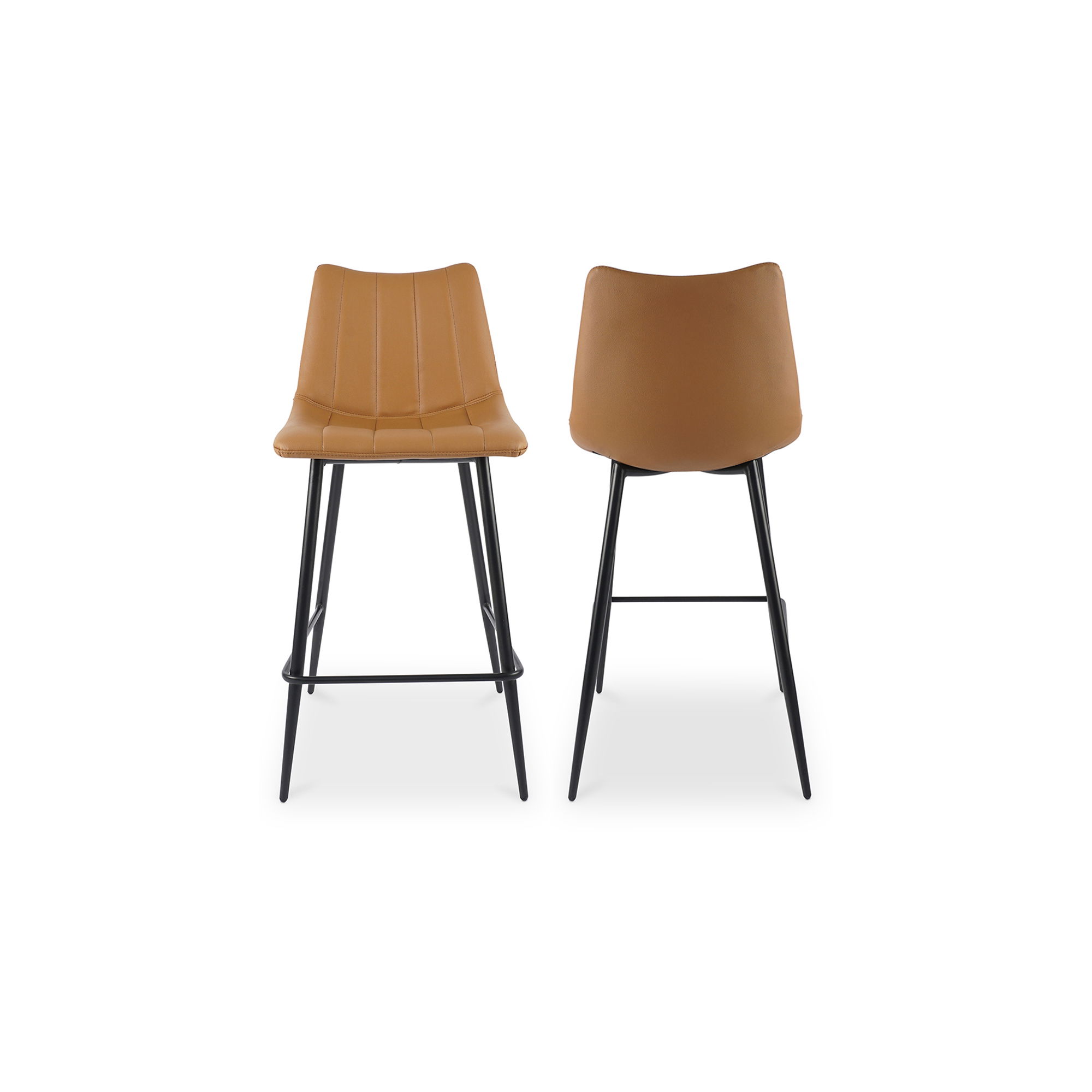 Alibi Counter Stool Tan - Set Of Two, Counter & Bar Stool by Moe's Home, 17.7" width x 37" height x 20" depth View 3