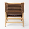 Elodie 24.4L x 33.9W x 30.7H Brown Leather with Natural Beech Wood Frame Accent Chair, by Mercana, 24.41" length x 31.9" width x 30.71" height thumbnail 7