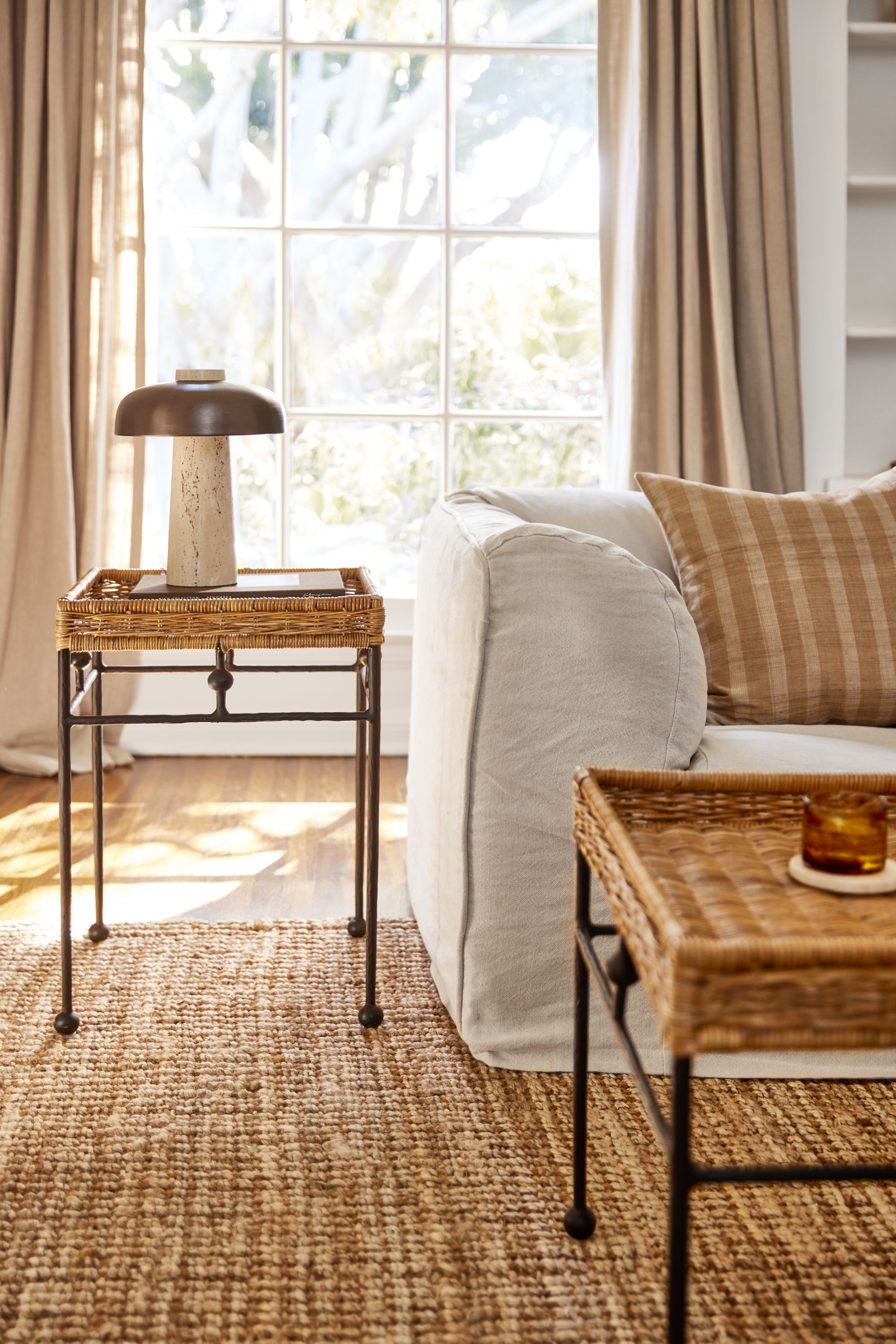 Lacoste Indoor/Outdoor Wicker Side Table, Coffee Table by Woven, 16.5" length x 16.5" width x 22.25" height View 2